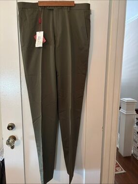NWT Luciano Barbera Olive Green Men’s Dress Pants